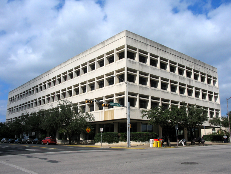 Exterior of Faulk Central Library.