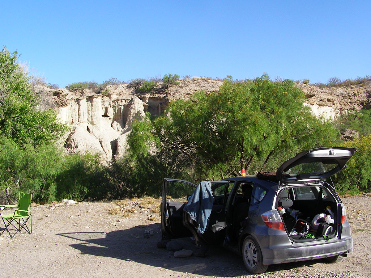 My Honda Fit with its hatchback up.