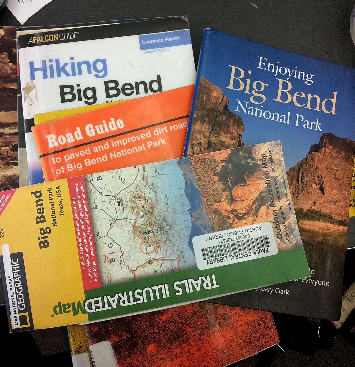 Big Bend books from the public library.