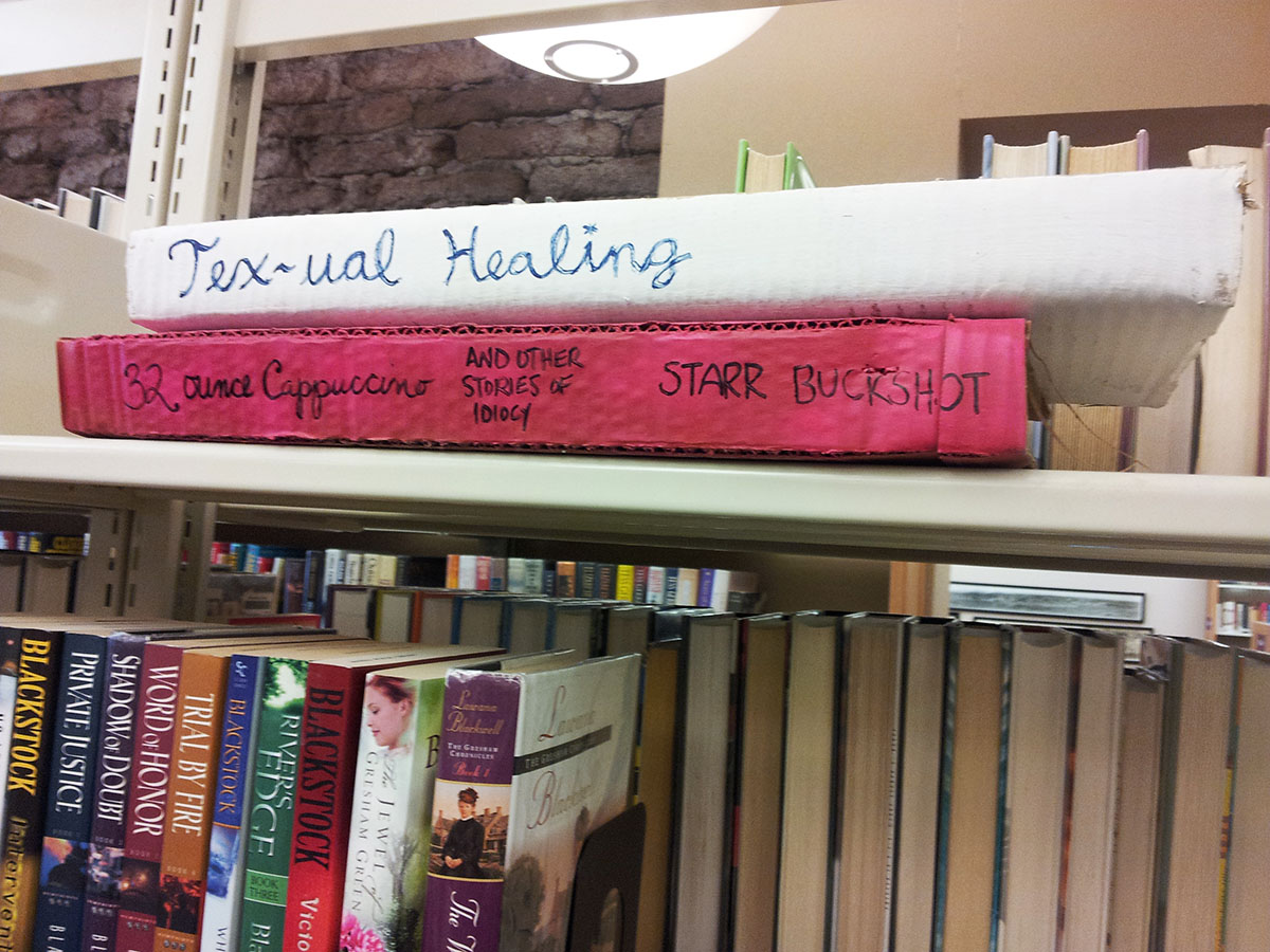 Book titles: Tex-tual Healing.