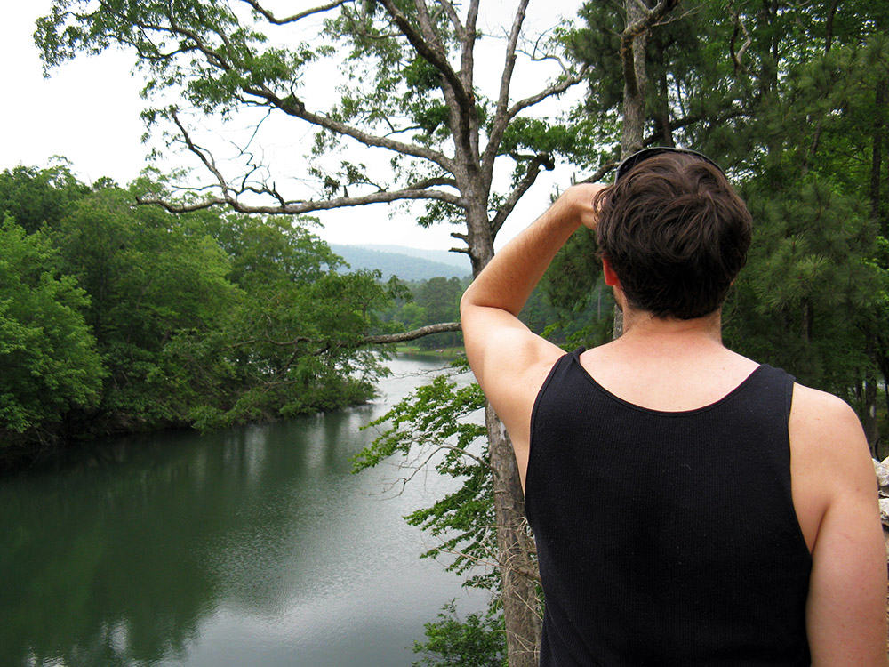 Arthur surveying the lake.