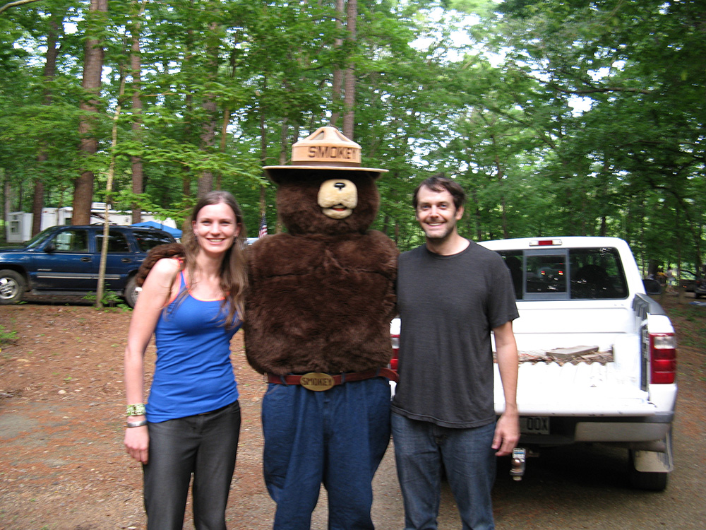 Arthur and I posing with Smokey the Bear.