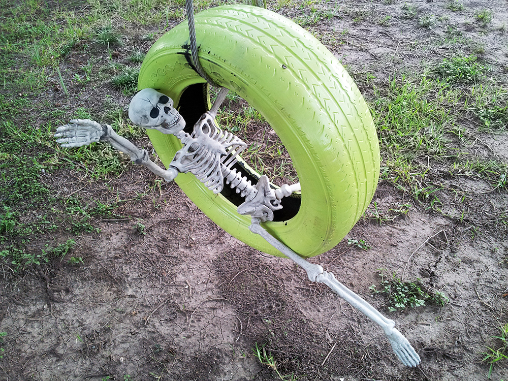 Skeleton in our tireswing.