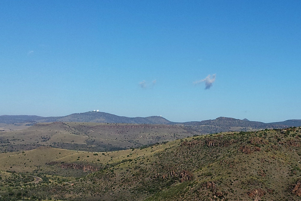 The McDonald Observatory in the distance.