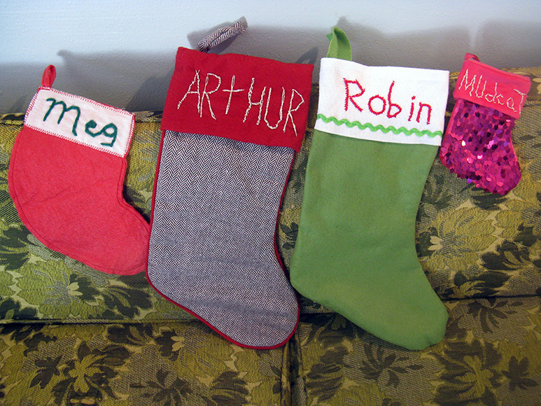 Christmas socks for me, Arthur, Robin and Mudcat.