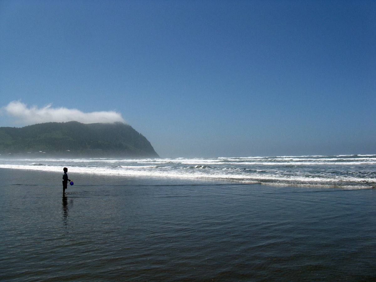 the ocean, with a boy