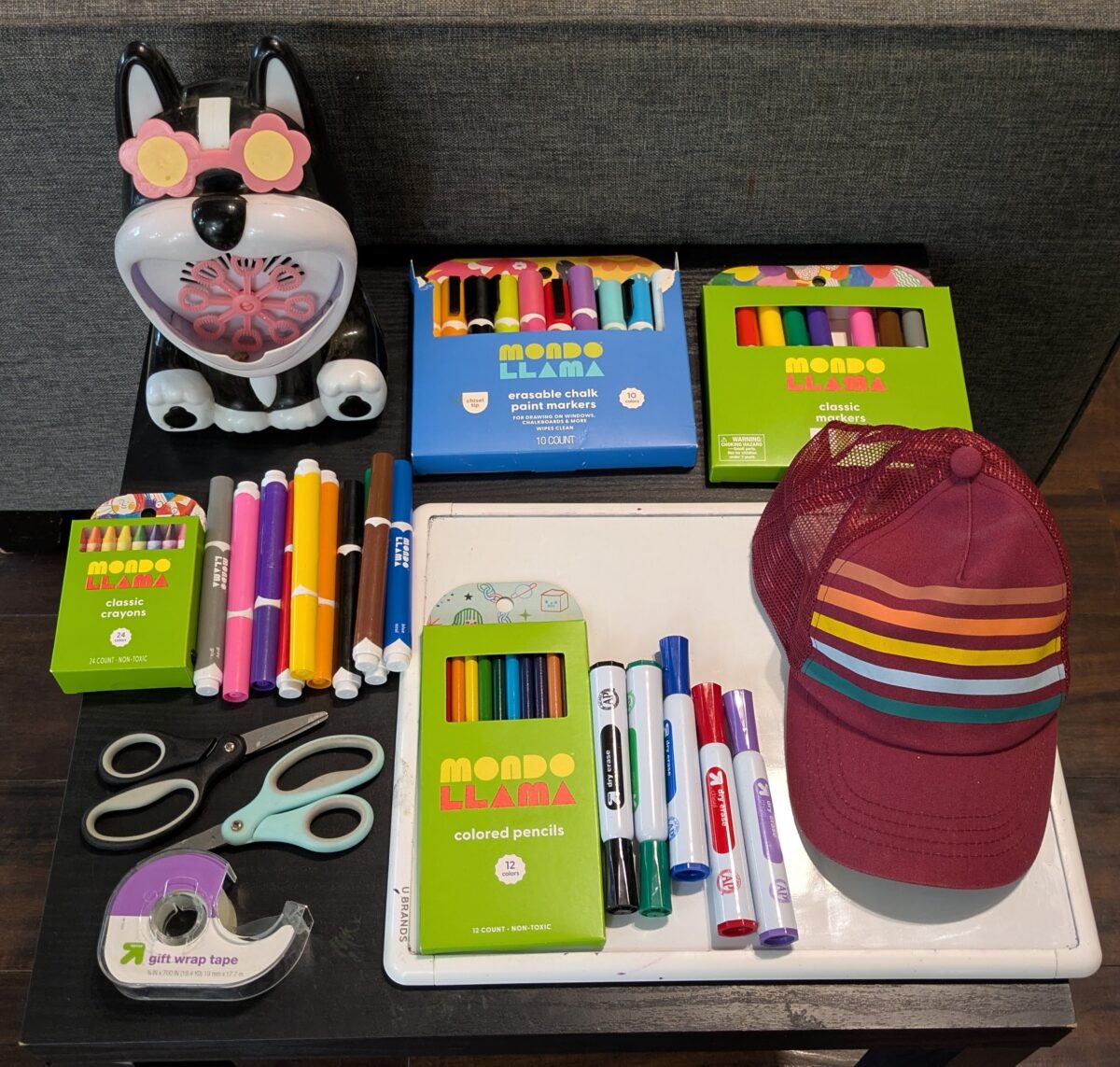 Markers, pencils, crayons and other supplies from Target.